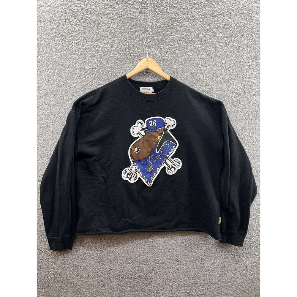 Snoop Doggy Dogg X Joyrich Cropped Boxy Black Crewneck Sweatshirt Size XL